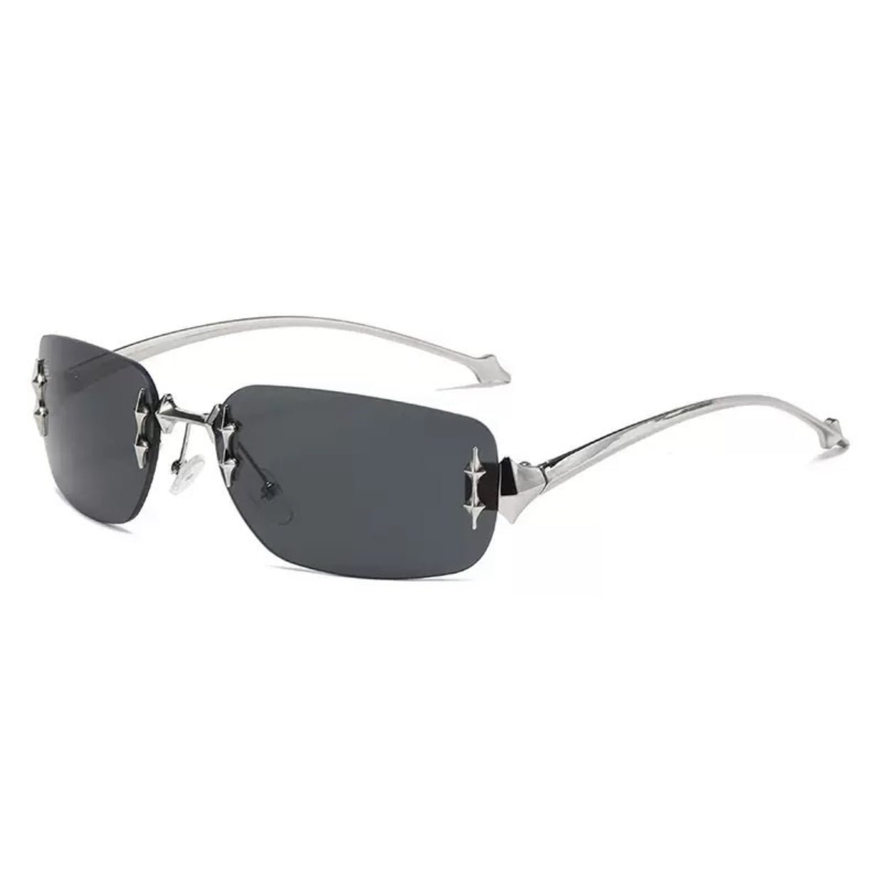 Rimless Y2K glasses