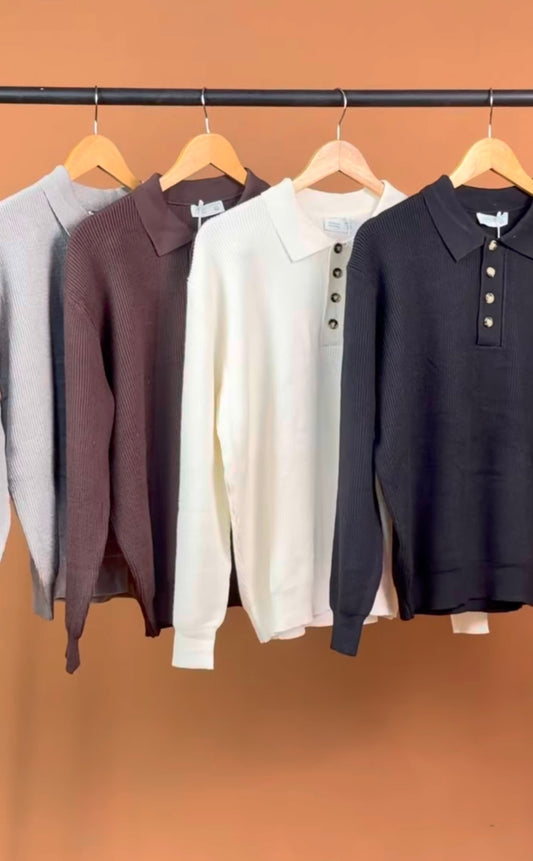 KNITTED BUTTON LONGSLEEVE