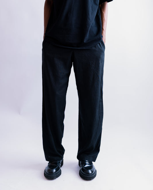 ZEDEK LINEN PANT IN BLACK