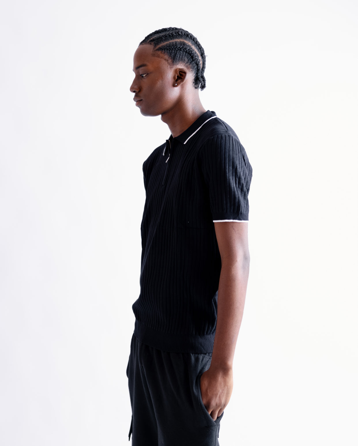 Knitted polo Black