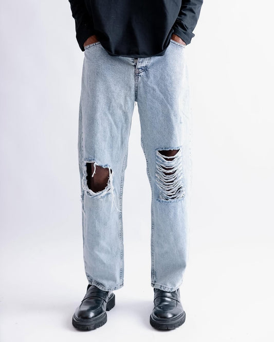 JOHN LUCCA RIPPED DENIM JEANS