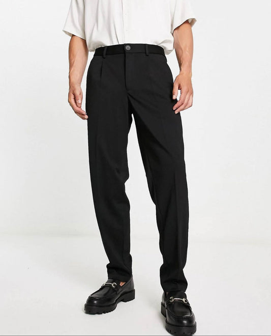 Jack&Jones Men Wide Fit Smart Pants in black