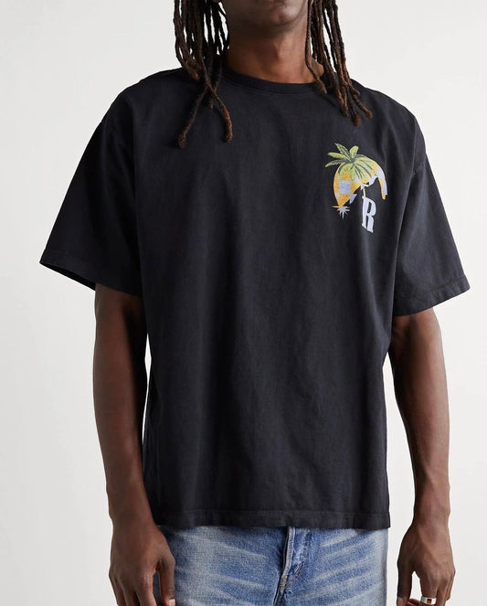 RHUDE Moonlight Tropics T-Shirt in black