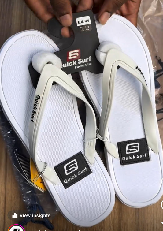 Quick Silver White Slippers ...