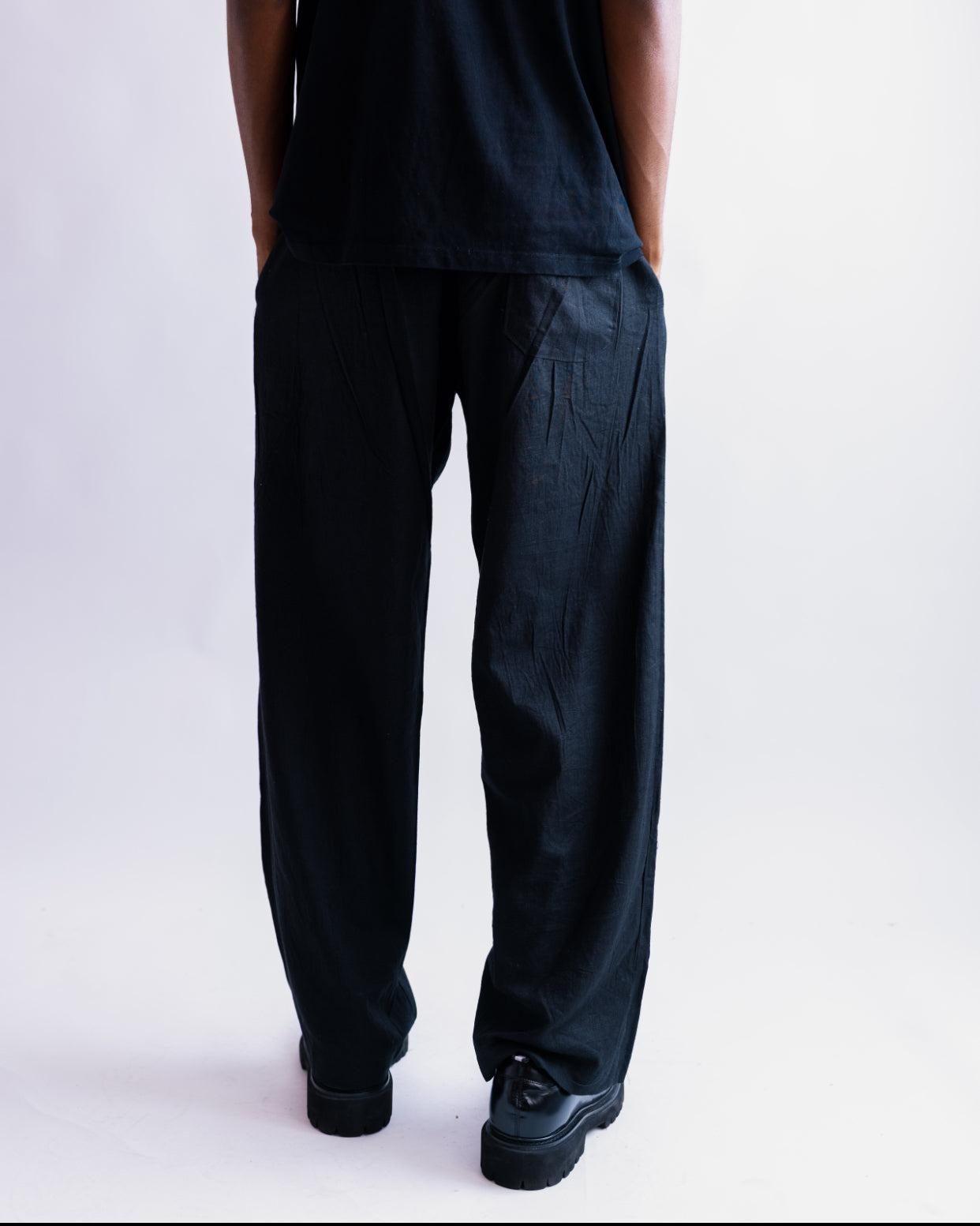 ZEDEK LINEN PANT IN BLACK