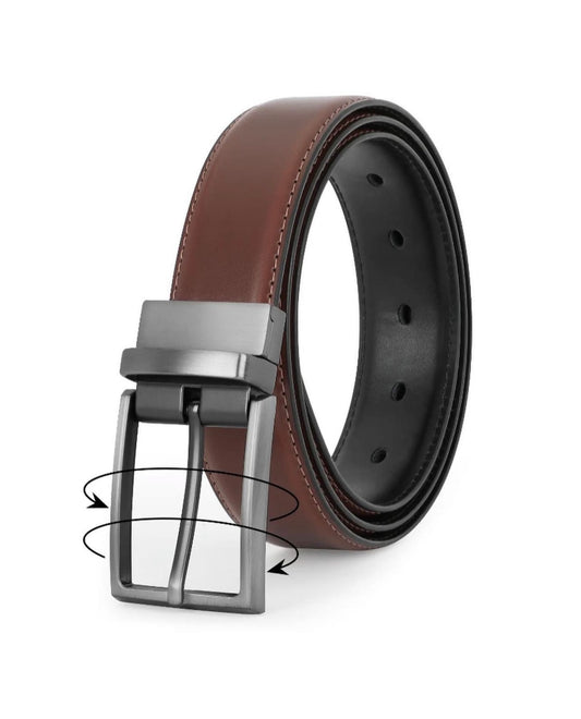 Two in one reversible leather belt
