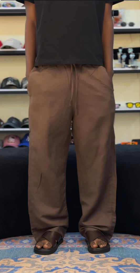 LINEN PANT IN CHOCOLATE BROWN