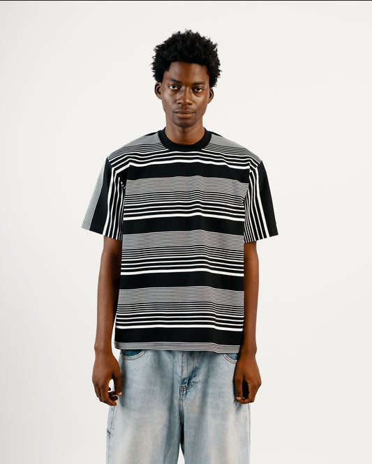 Zedek Stripes tee in black and White
