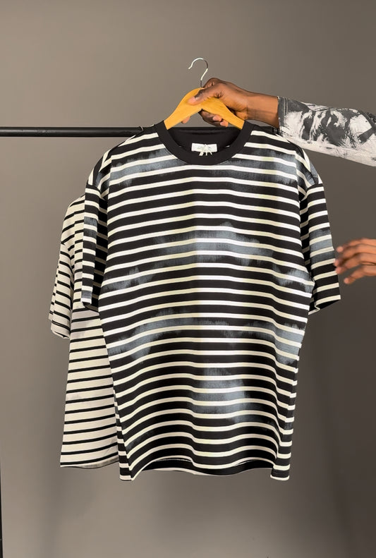 ZEDEK STRIPED POLO BLACK F8788