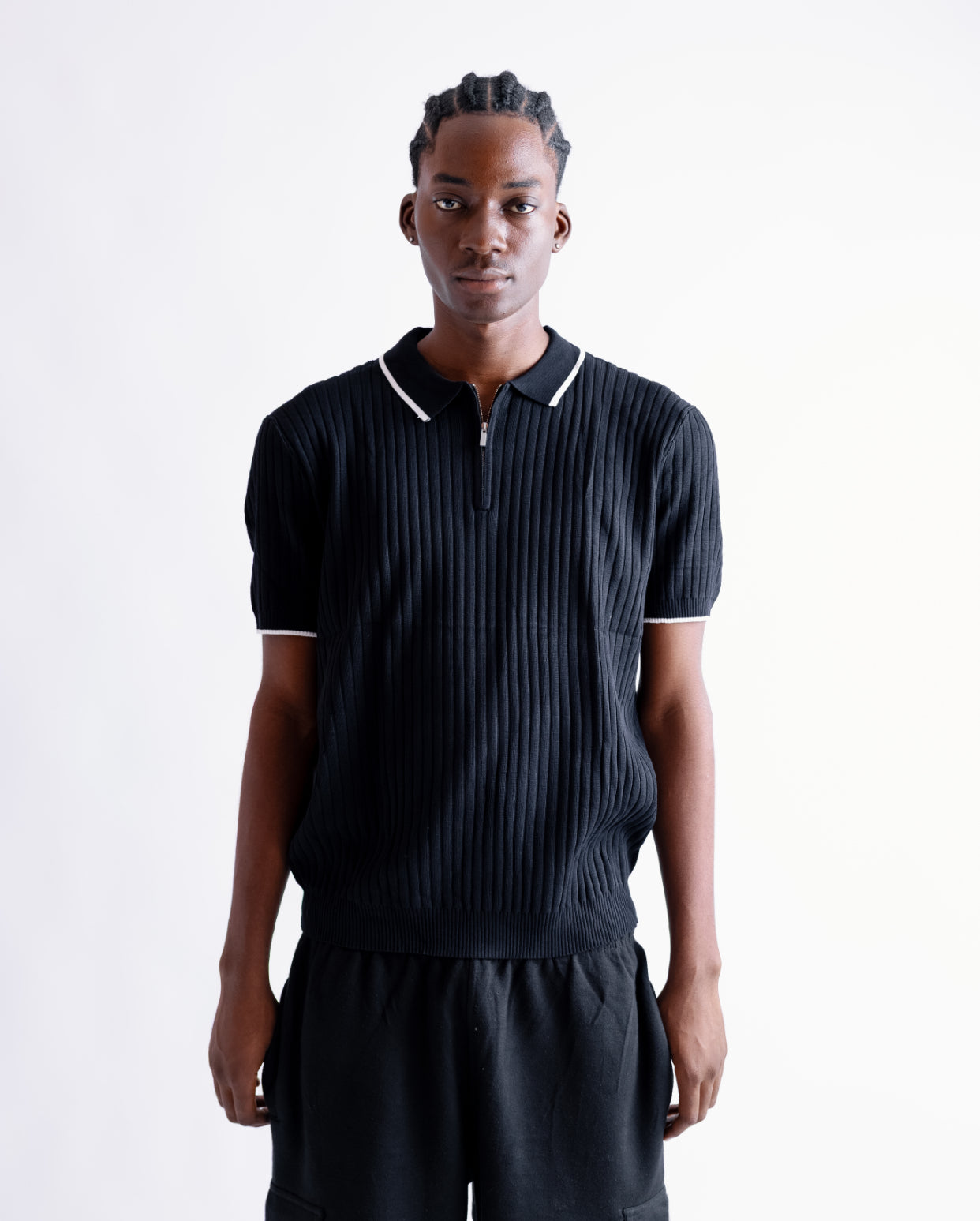 Knitted polo Black