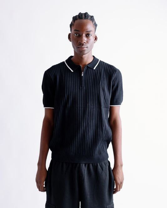 Knitted polo Black
