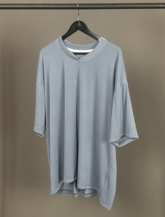 Zedek Revere Tee in Light Blue