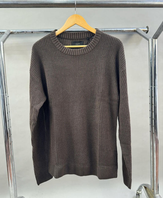 Adpt crew neck knit longsleeve in brown