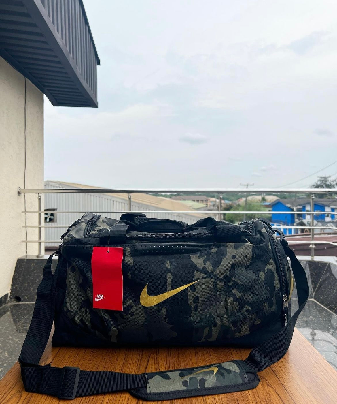 Nike mini duffel bag in camo