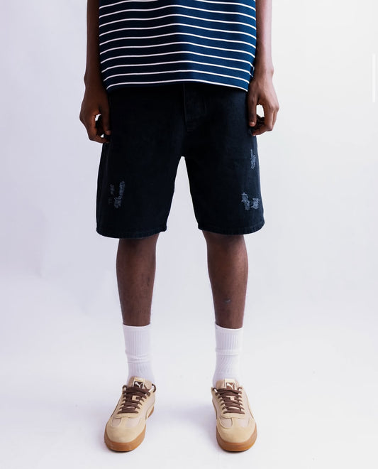 TRUE MICRO RIPPED DENIM SHORT