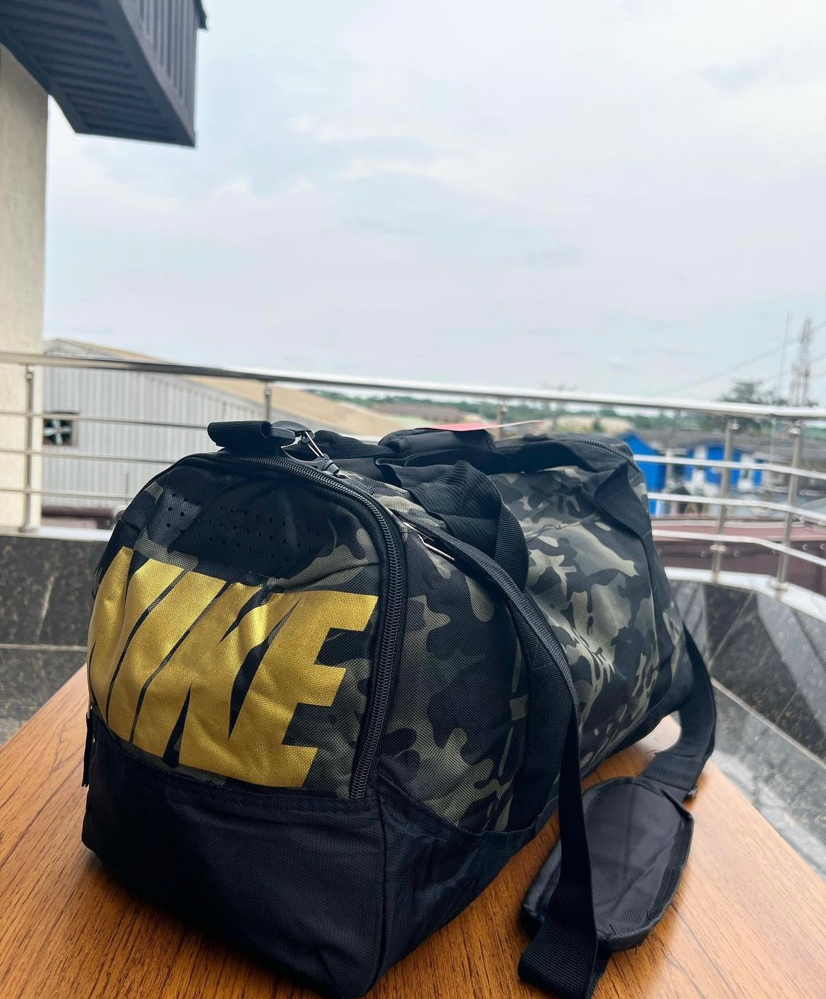 Nike mini duffel bag in camo