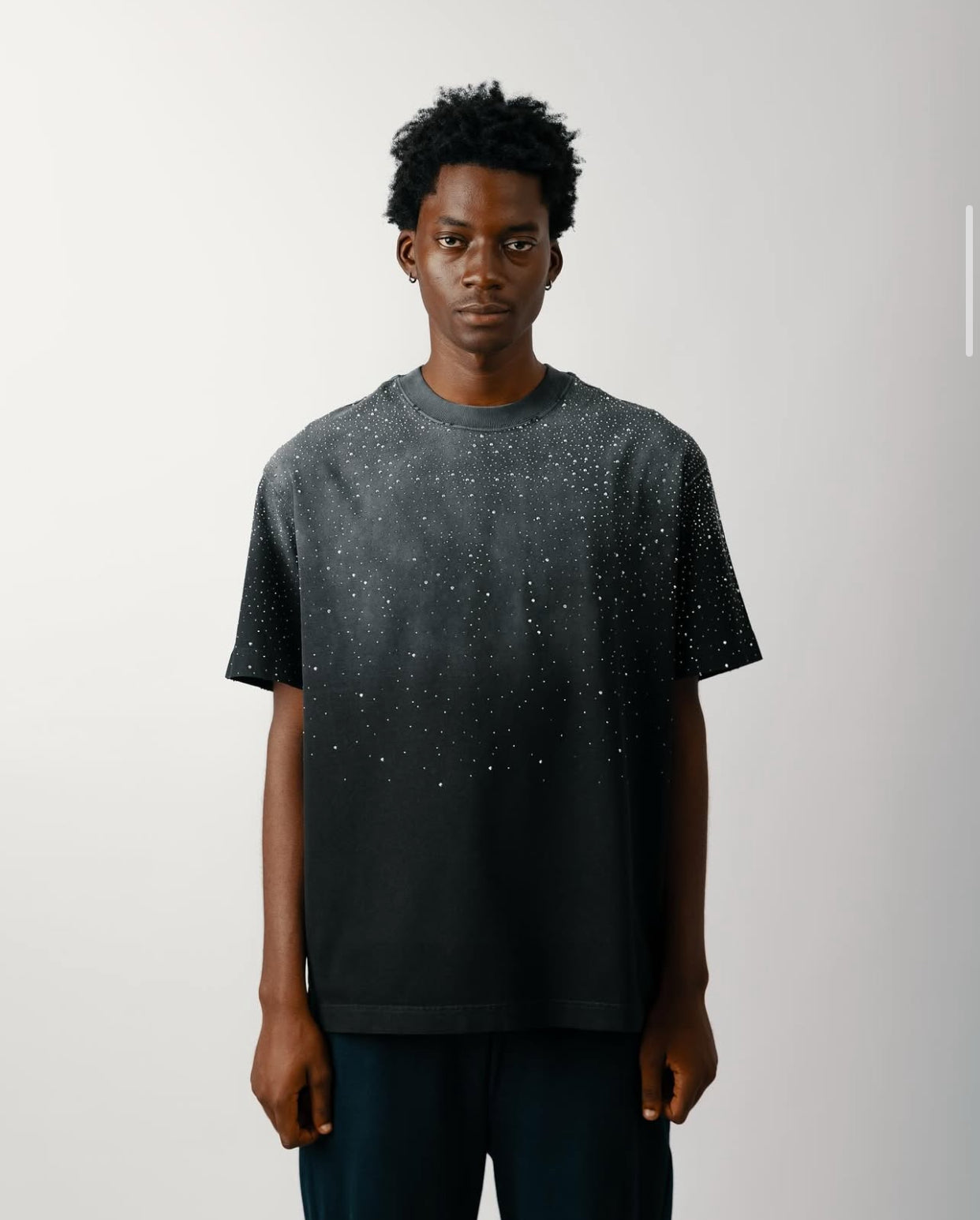 Rhinestone Plain shirt