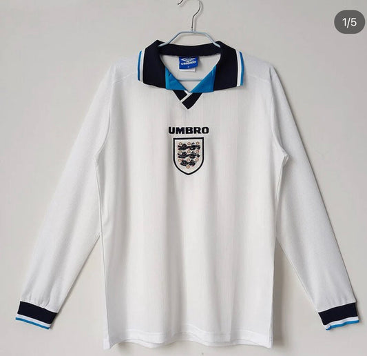 1996 England Home Long sleeve Retro jersey