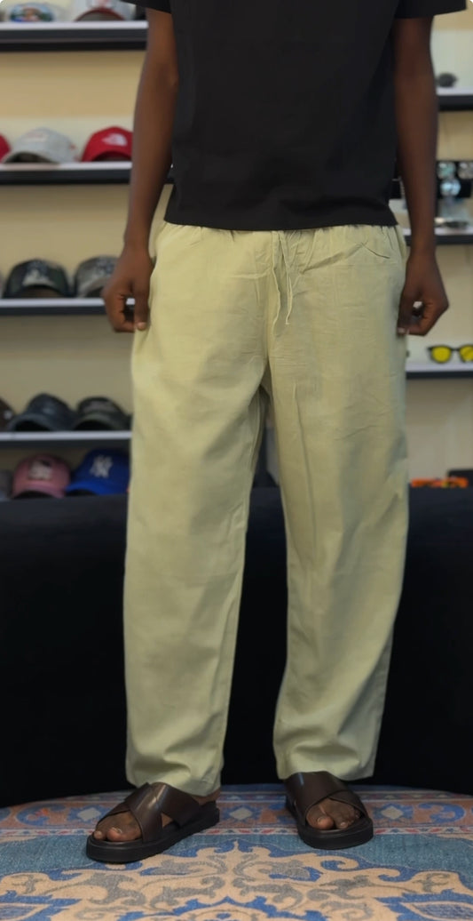 LINEN PANT IN LIME