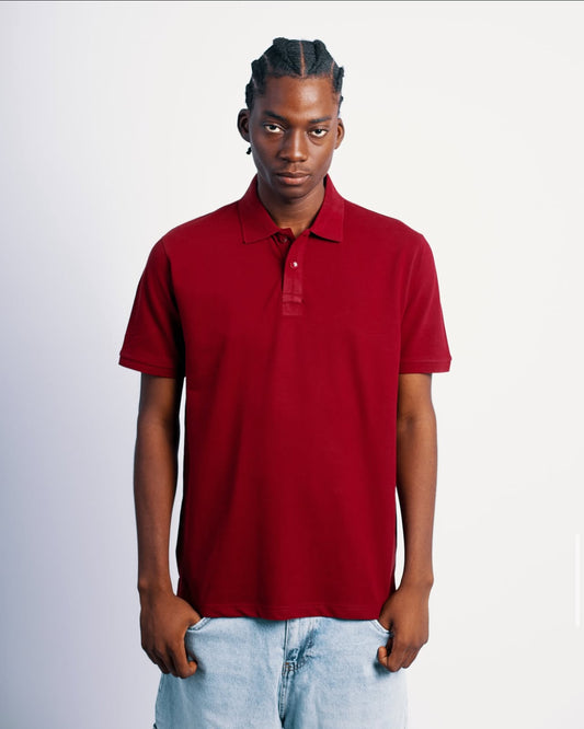 Plain Polo in maroon