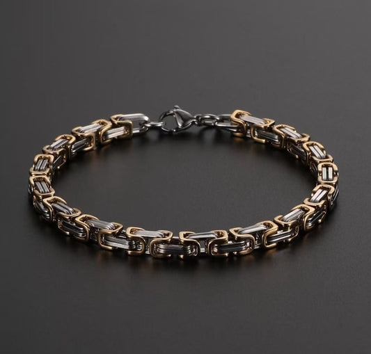 Gold and silver bracelets