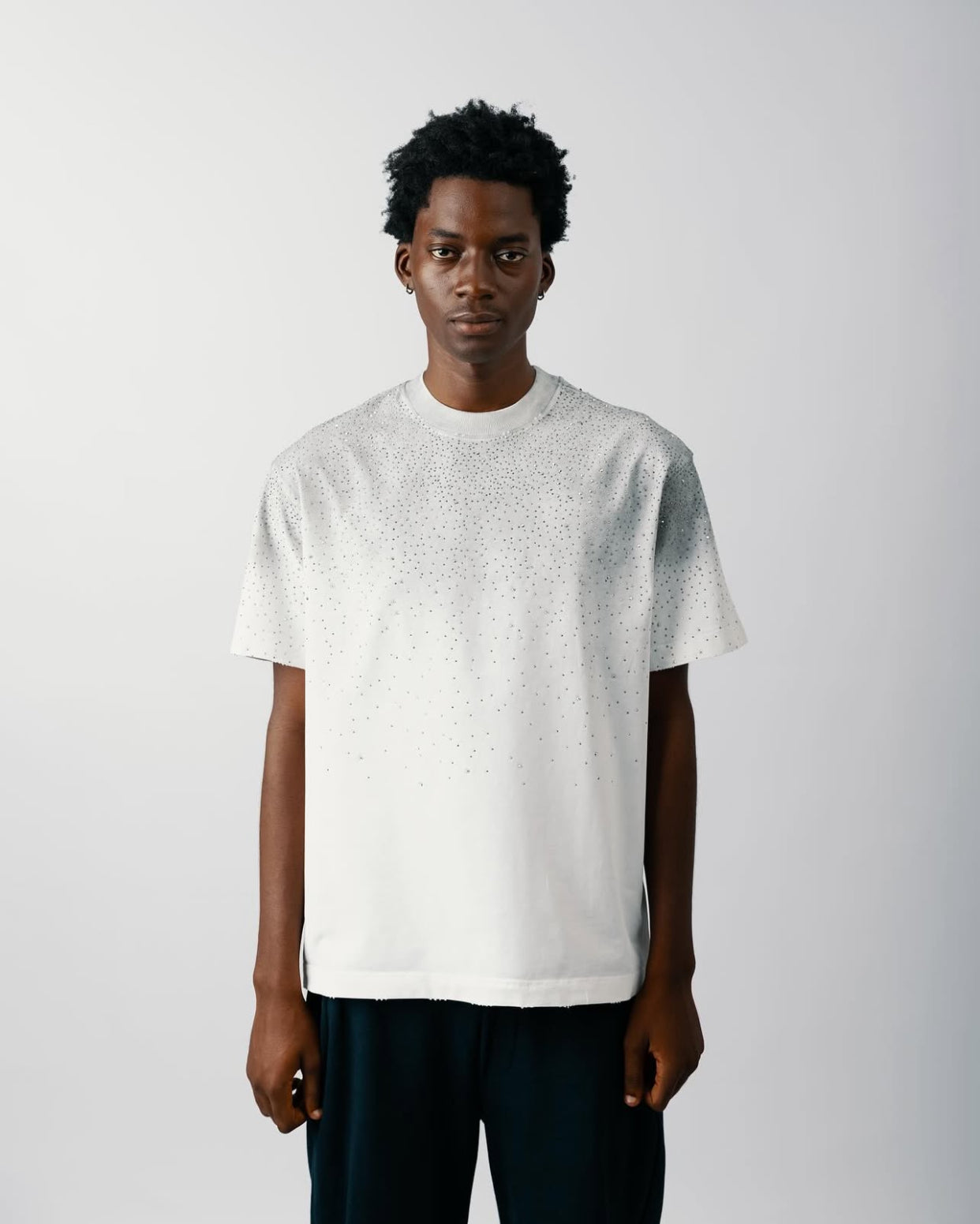 Rhinestone Plain shirt