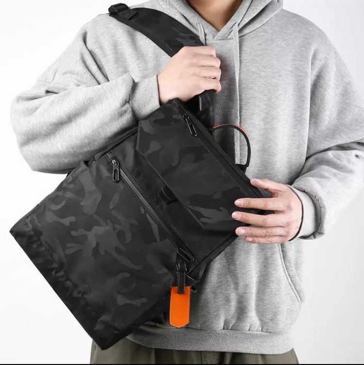 Waterproof rucksack backpack in black camo