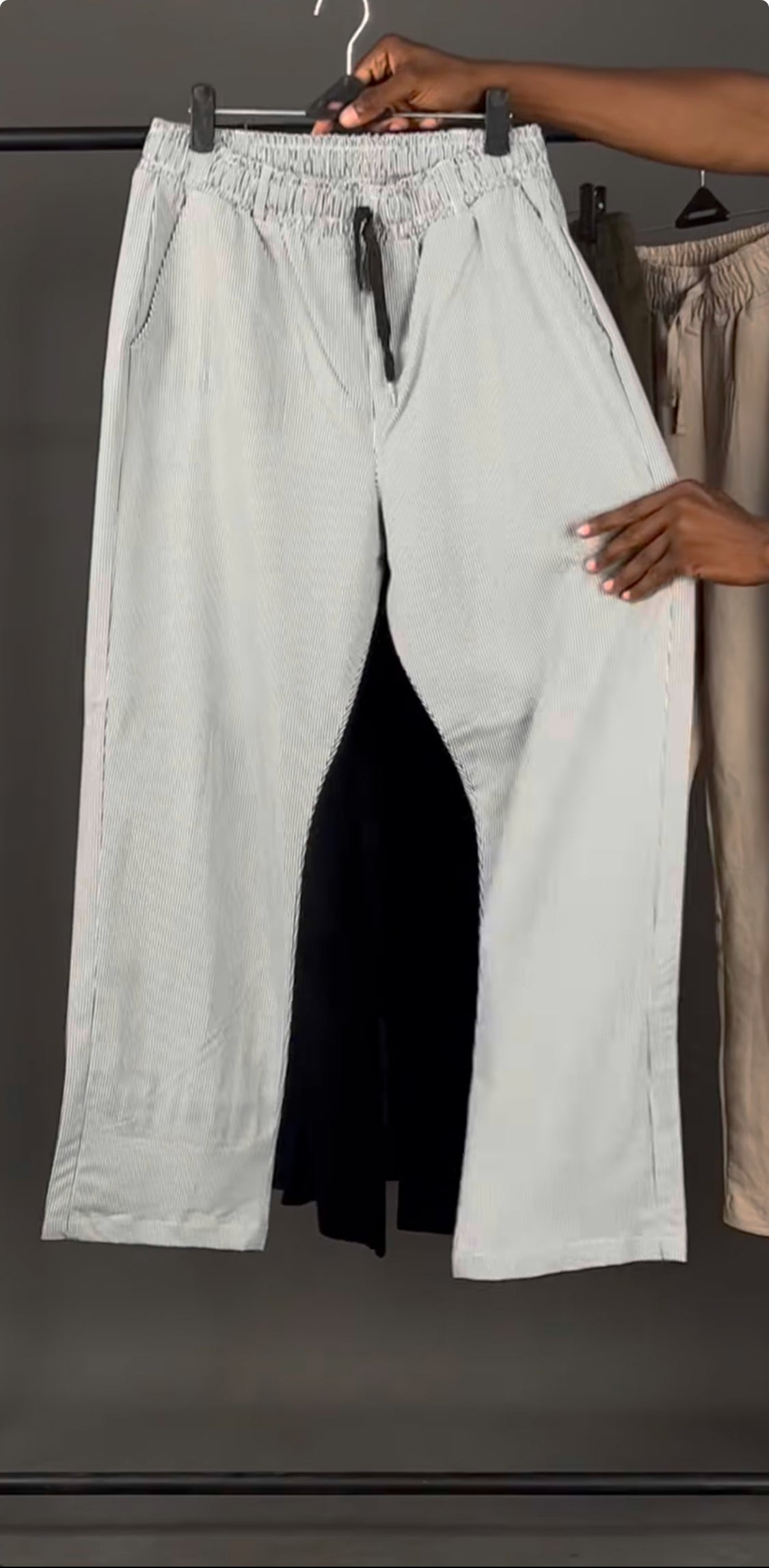 ZEDEK Trouser in black and white stripes