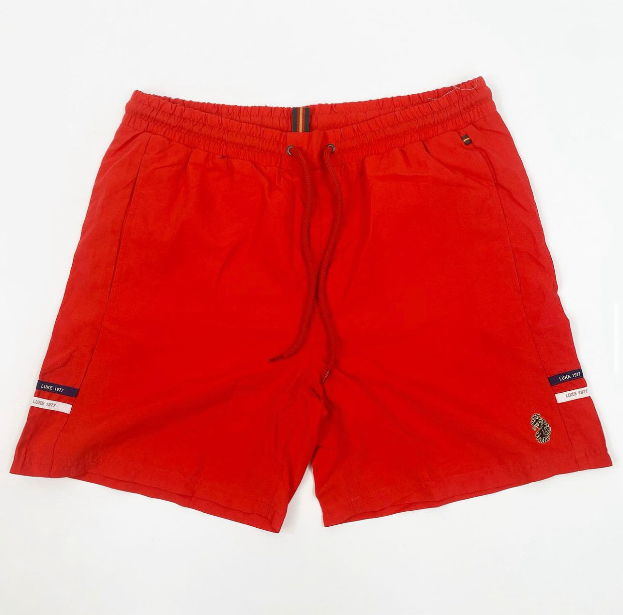 City red swim shorts