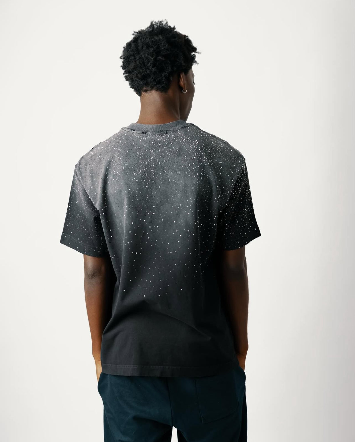 Rhinestone Plain shirt