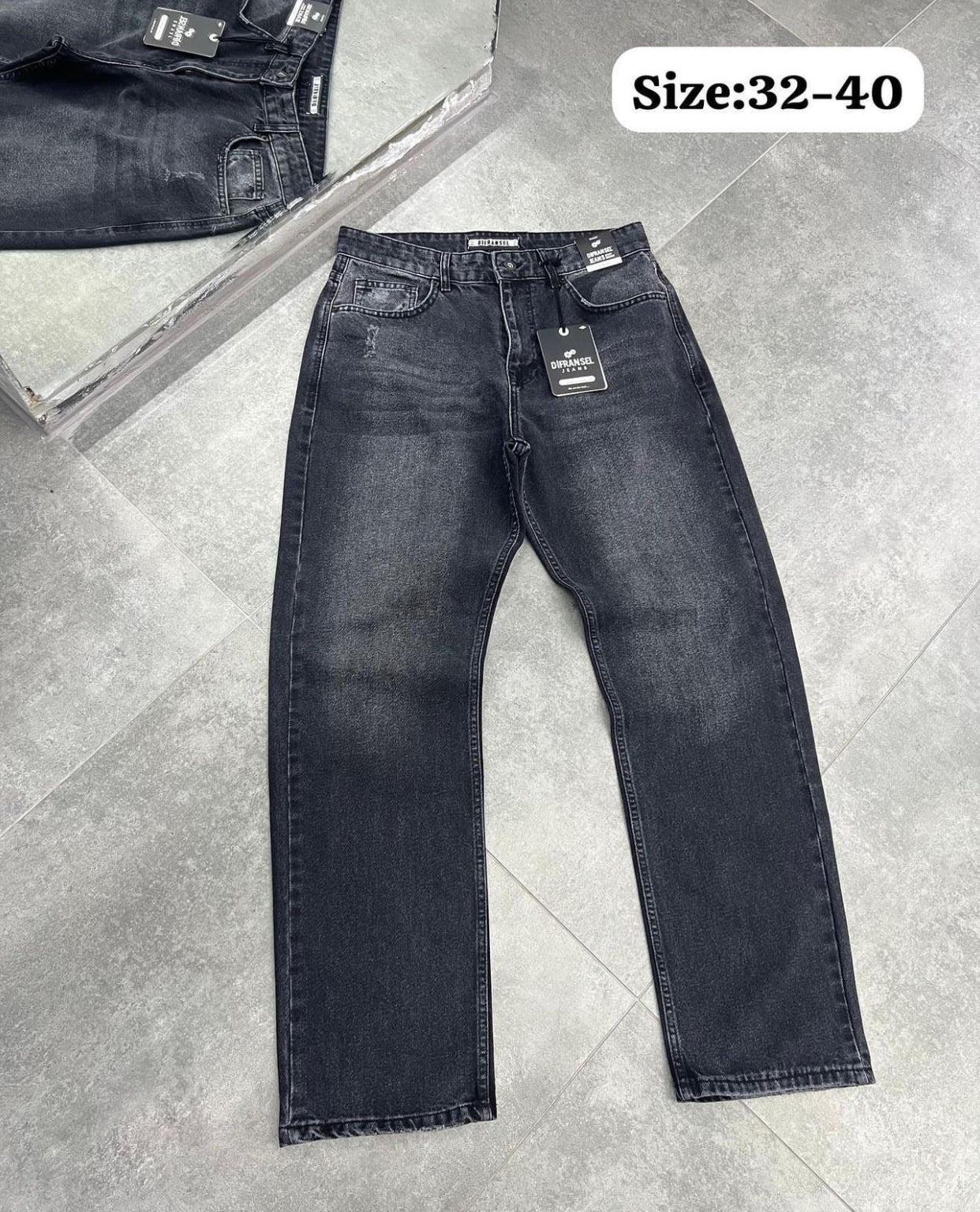 Difransel baggy jeans in washed black