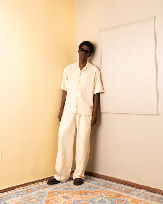 ZEDEK LINEN TWO PIECE SET IN CARTON