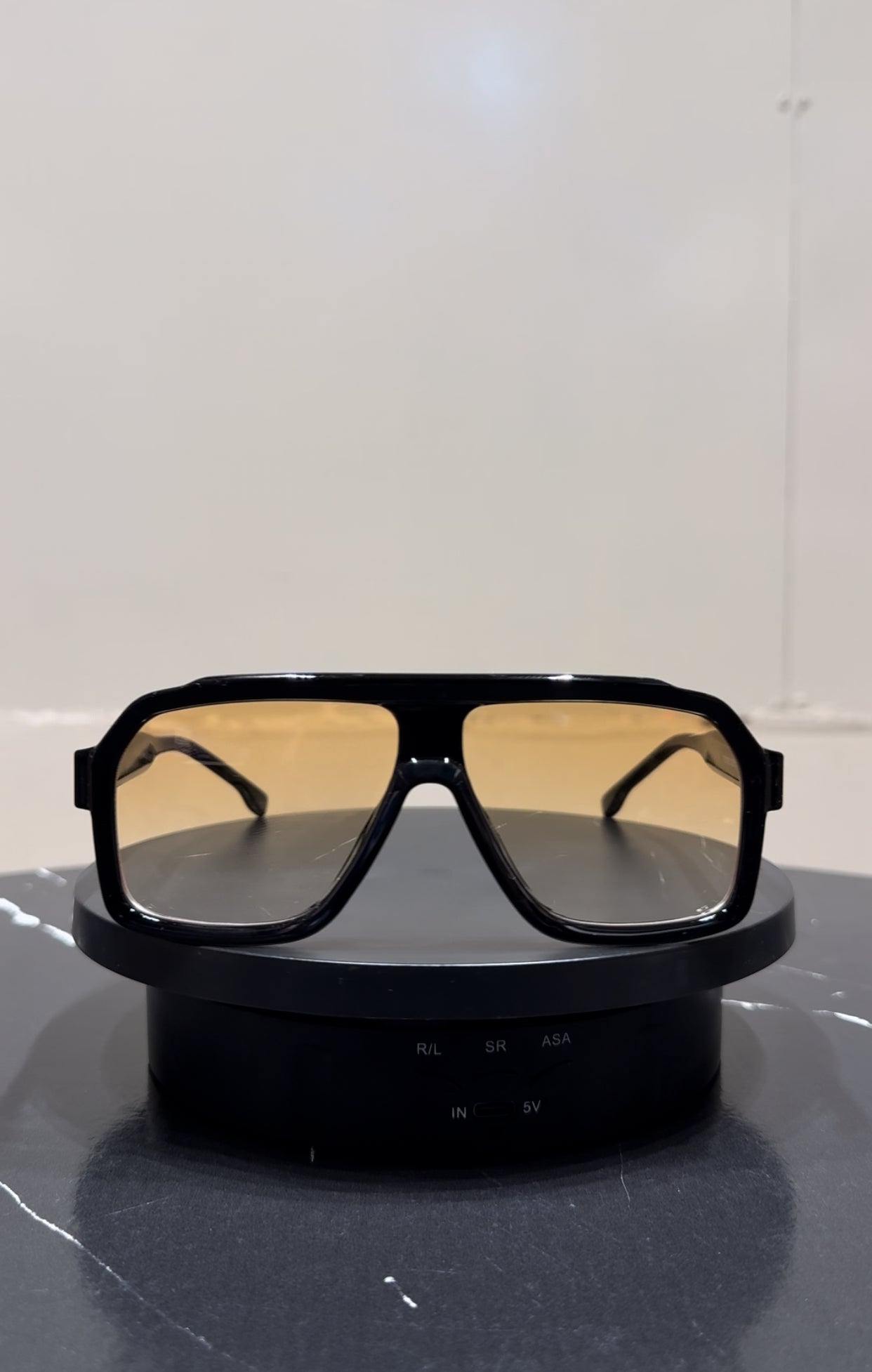 TRENDY OVERSIZED SQUARE YELLOW LENS SUNGLASSES