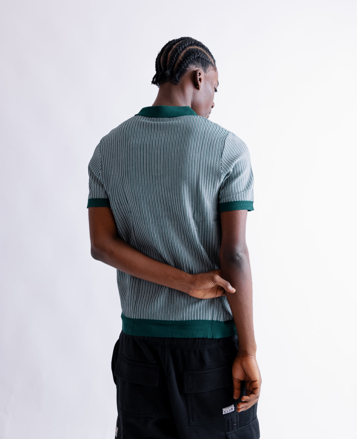 Knitted polo green