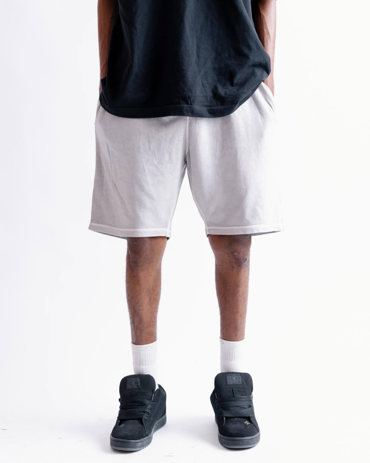 Grey Stitching Sweat short