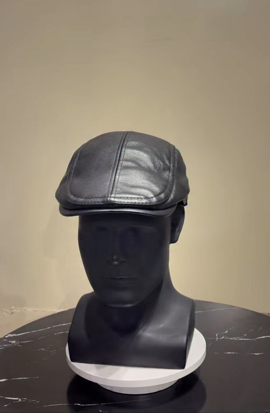 LEATHER PAPA’S CAP IN BLACK