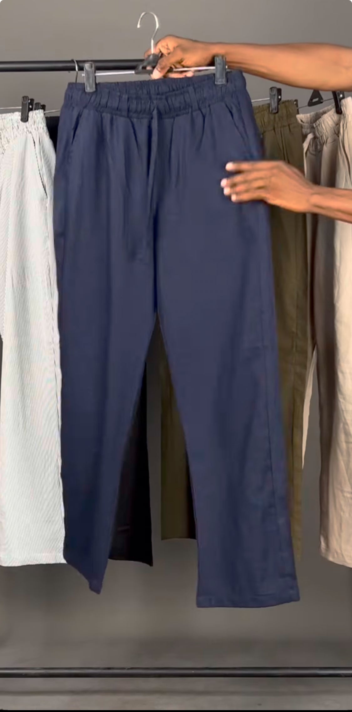 ZEDEK LINEN PANTS in blue