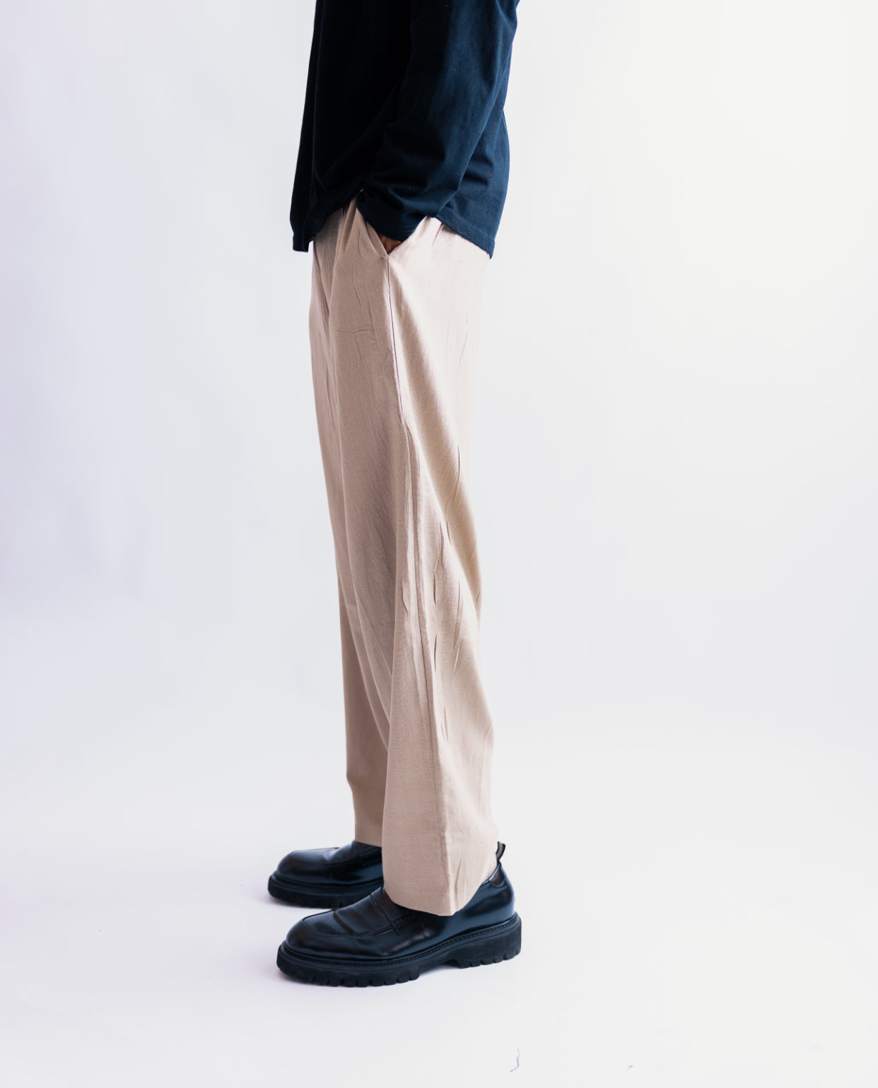 ZEDEK LINEN PANTS in carton color