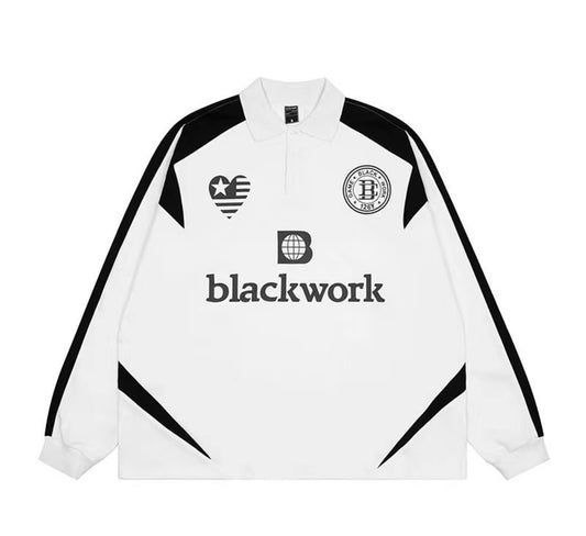 Blackwork racing longsleeve white