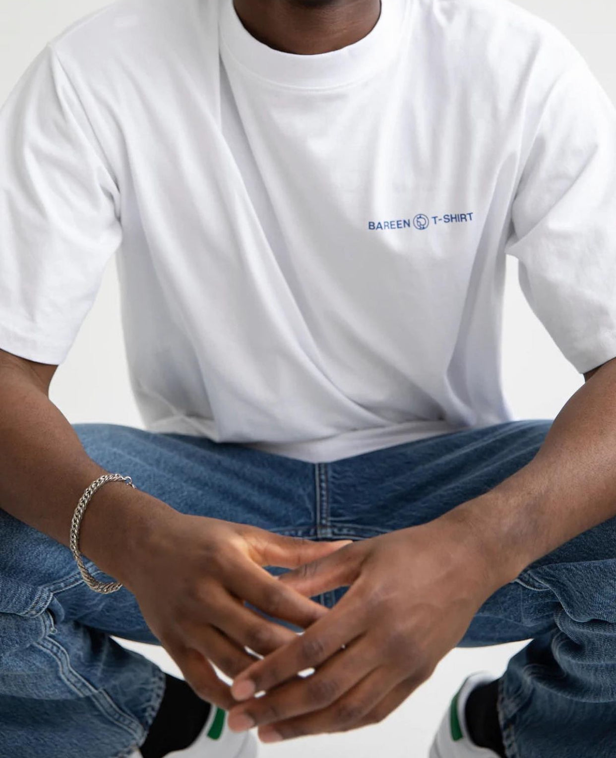 Bareen back print t-shirt in white