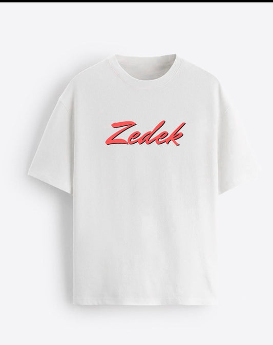 ZEDEK signature heavy cotton tee in white