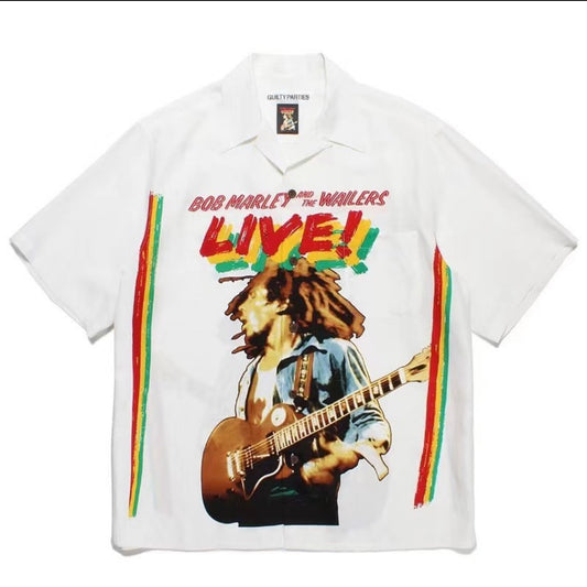 Guilty parties bob Marley shirt in white