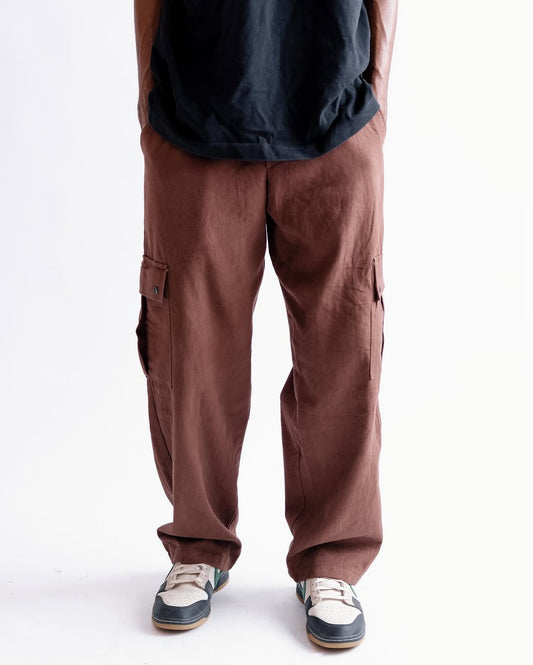 ZEDEK CARGO PANTS IN BROWN 01