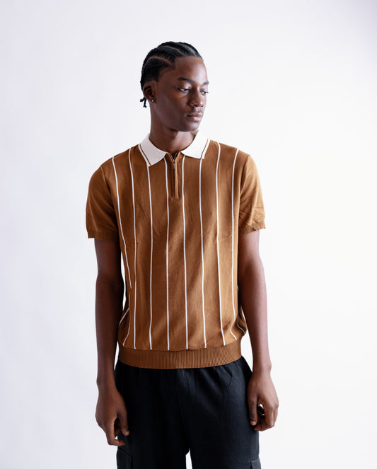 Knitted polo brown