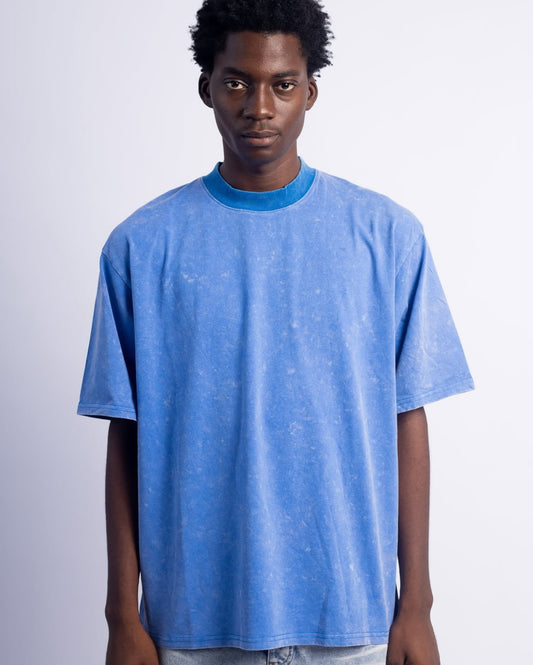 Plain acid Wash tee in Blue