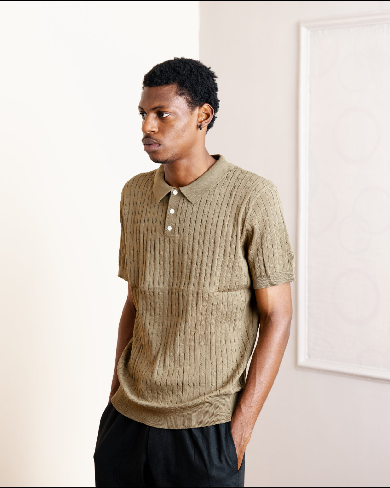 Knitted Polo in Lemon C72117