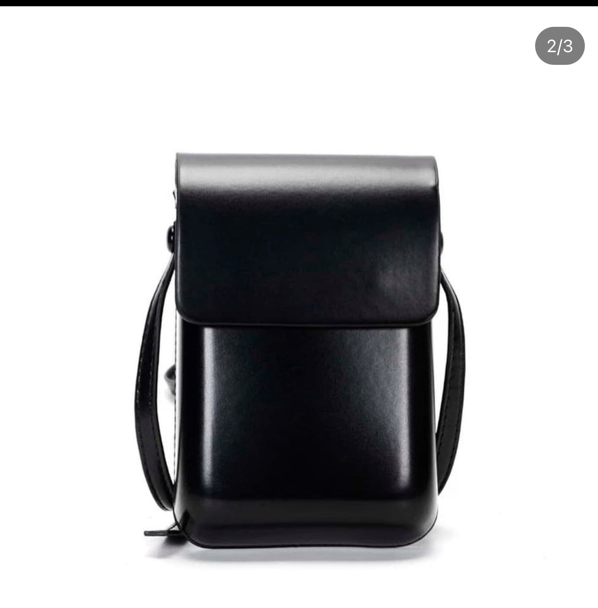 Minimalist flap crossbody bag in black