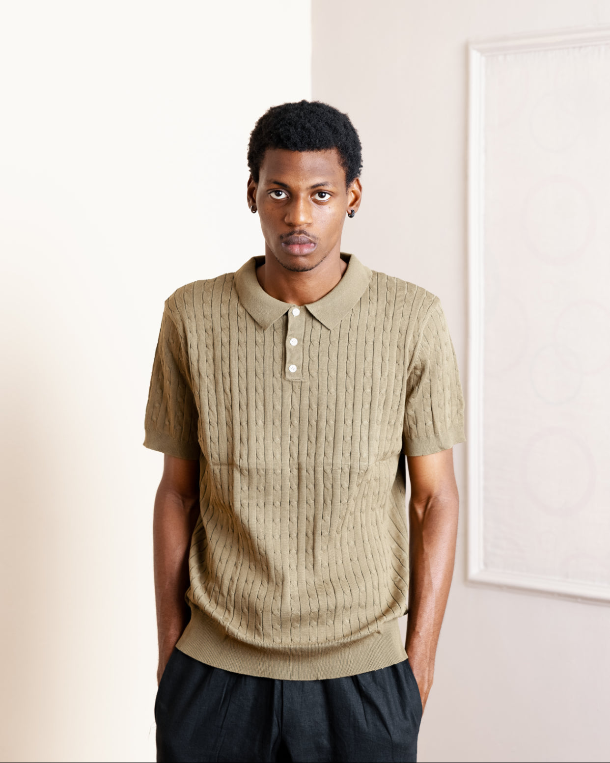 Knitted Polo in Lemon C72117