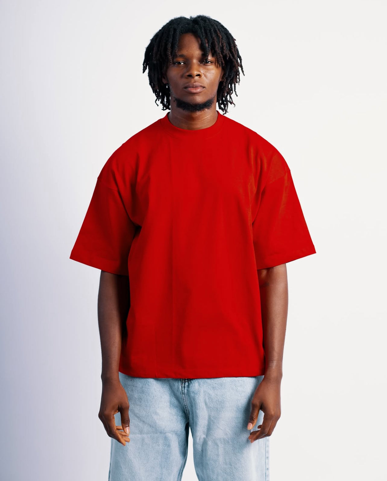 280GSM APPAREL CARE OVERSIZED PLAIN TEE IN RED