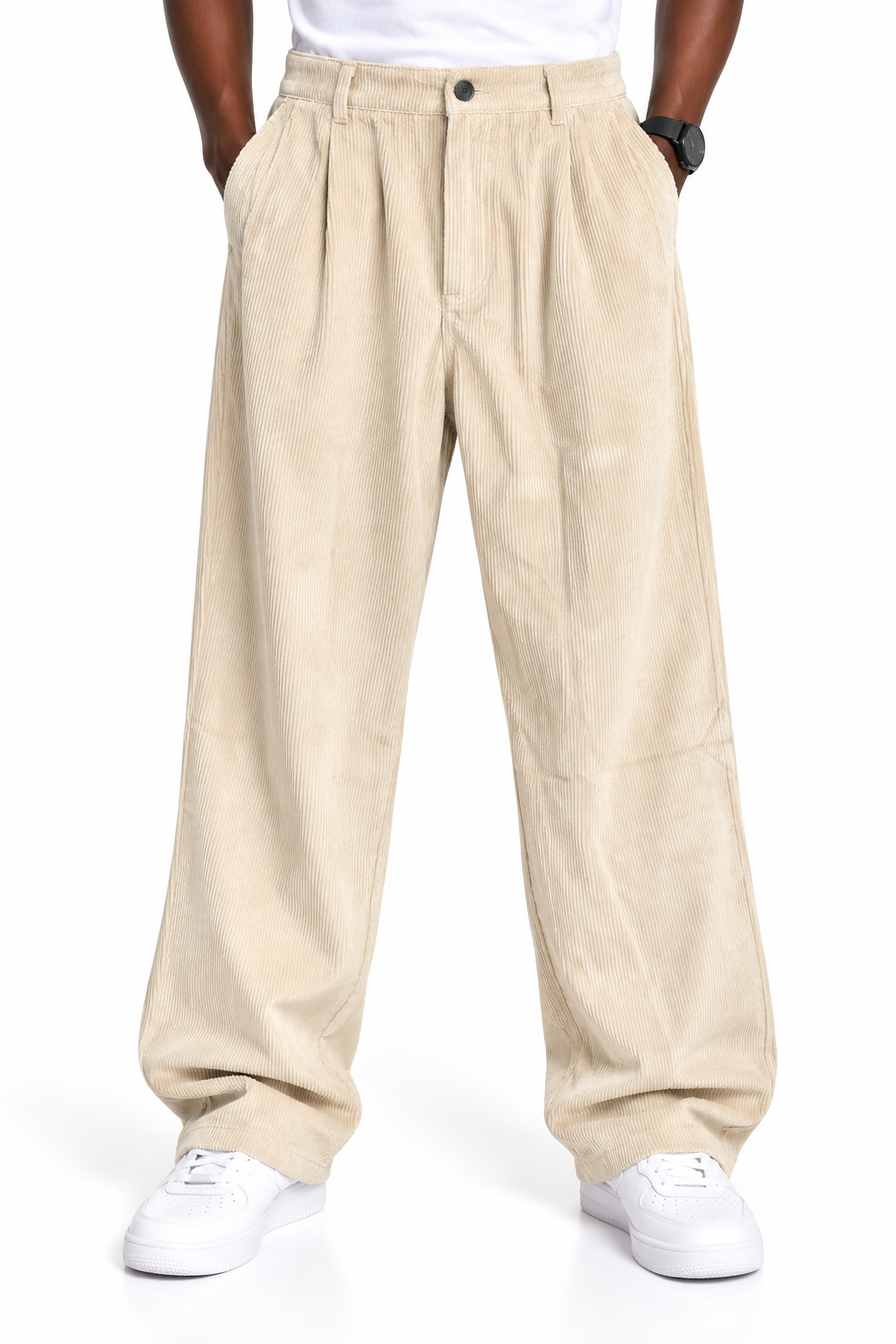 Giesto corduroy pants in ivory cream
